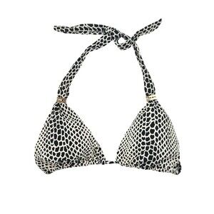 Vix Paula Hermanny Bia Triangle Bikini Top Only Animal Print Black White M